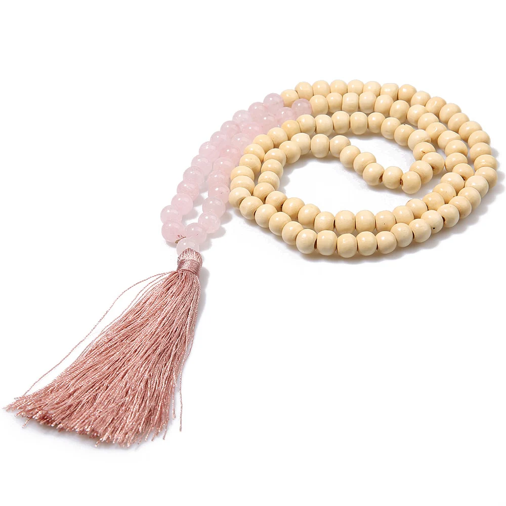 Collier de méditation en bois et pierre naturelle – Image 7