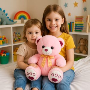 Peluche ours love rose mignon